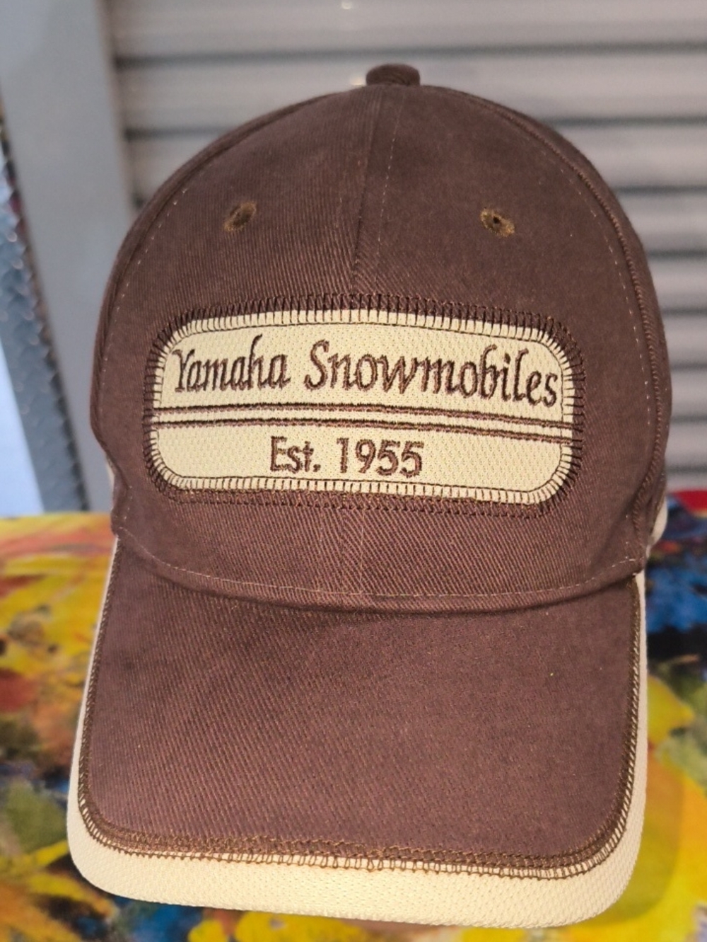Vtg Yamaha Snowmobiles Embroidered Strap-on Cap Hat OSFM